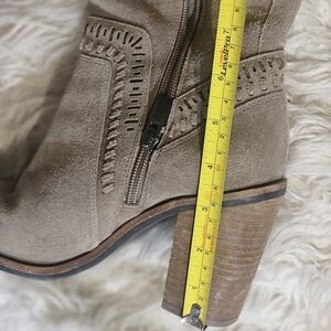 Vince Camuto Gray Over the Knee Boots with Decorative Stitching